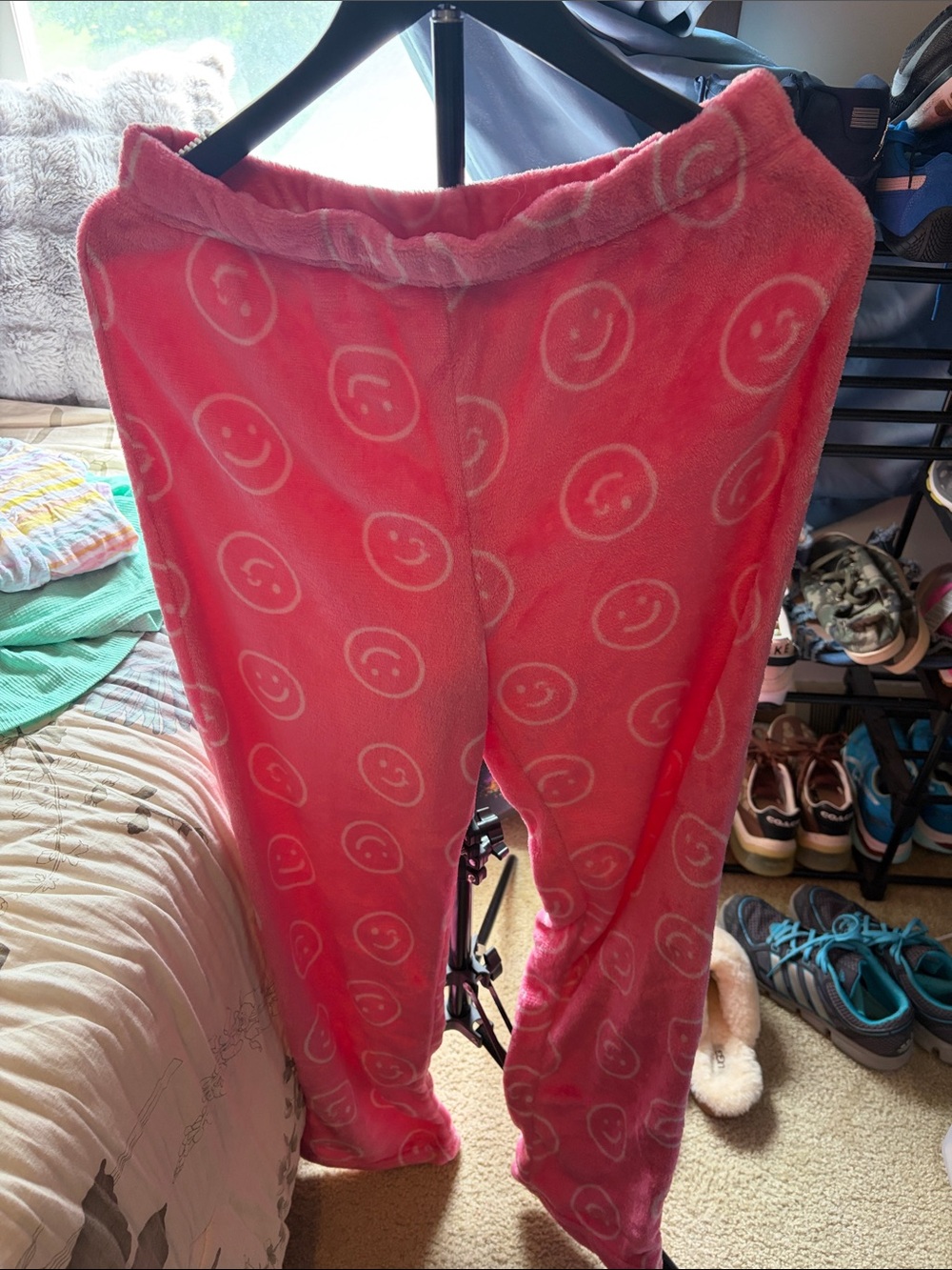 Bobbie Brooks Pink Fleece Smiley Face Pants